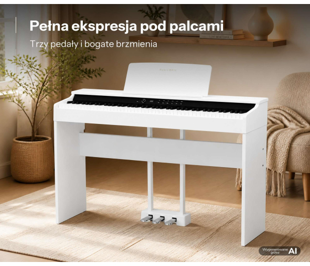 MusicMate Pianino cyfrowe MM-P60-W PureHarmony - 1588216 - zdjęcie 10